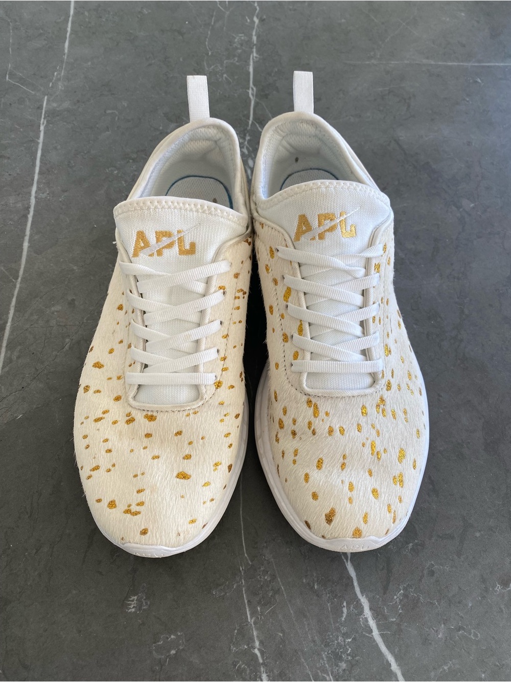 APL Calf Hair Sneakers with Gold Speckle